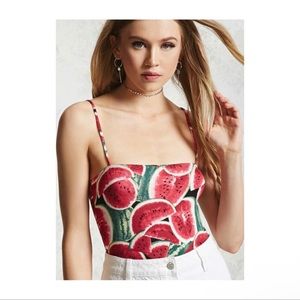 F21 watermelon print bodysuit